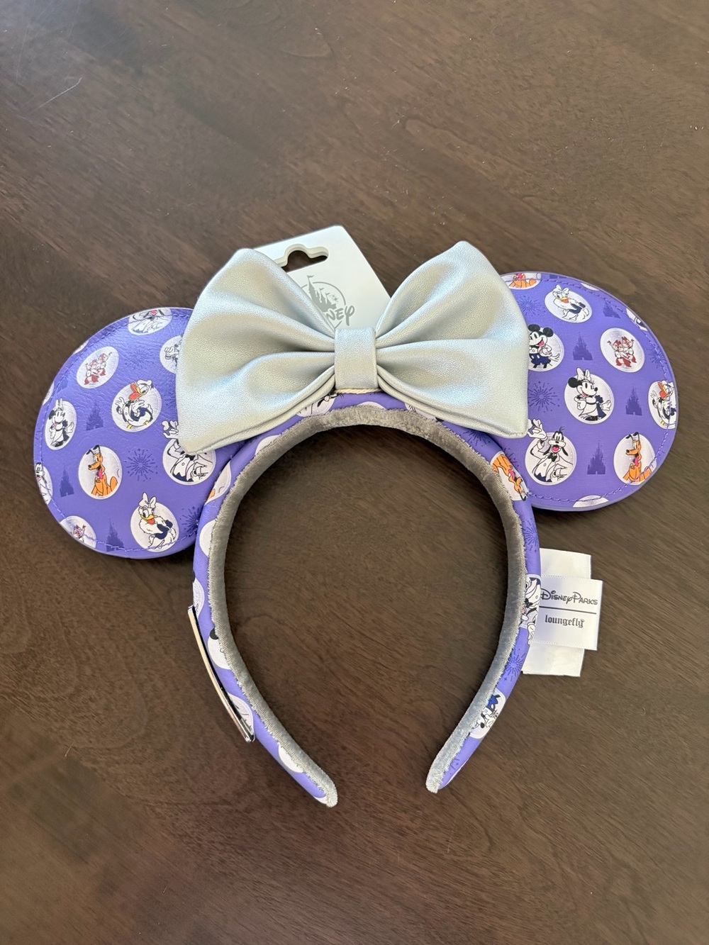 Disney Loungefly Purple 100 Year Headband with Platinum Bow